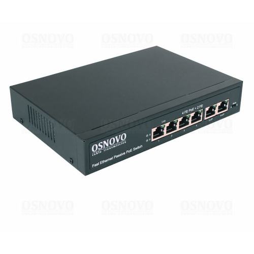 OSNOVO <SW-20600/A(80W)> Неуправляемый коммутатор (6 x 100 Мбит/с, 4 порта IEEE 802.3at (PoE+))