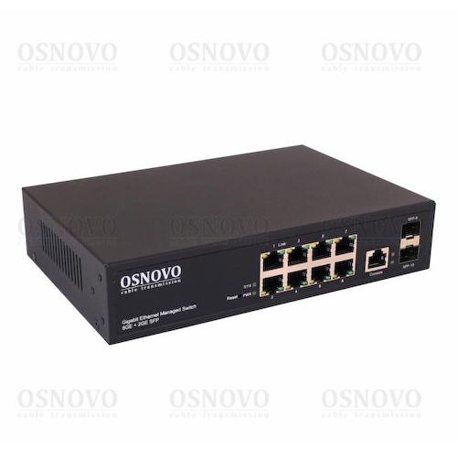 OSNOVO <SW-70802/L2> Управляемый коммутатор (8 x 1 Гбит/с, 2 x SFP)