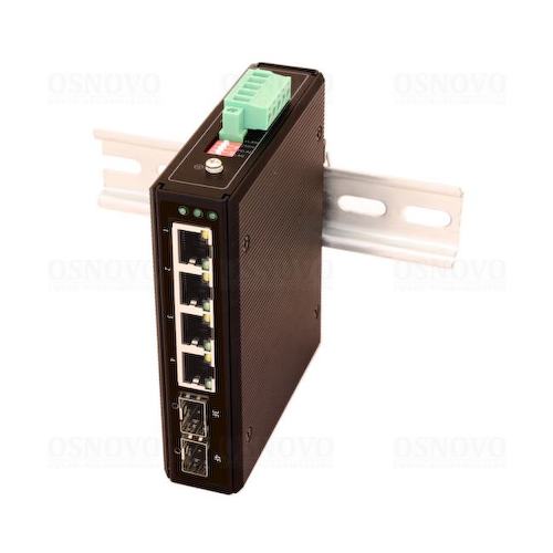 OSNOVO <SW-80402/I> Неуправляемый коммутатор (6 x 1 Гбит/с, 2 x SFP, 4 порта IEEE 802.3at (PoE+))