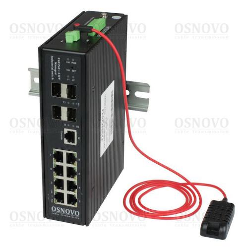 OSNOVO <SW-80804/ILS> Управляемый коммутатор (8 x 1 Гбит/с, 4 x SFP)