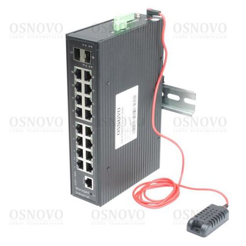 OSNOVO <SW-81602/ILS(Port 90W 600W)> Управляемый коммутатор (10 x 1 Гбит/с, 2 x SFP)