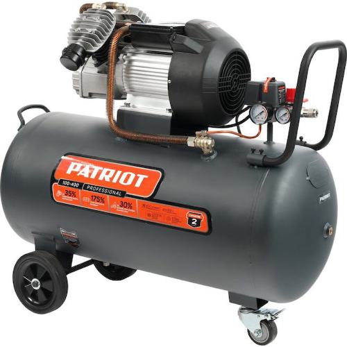 525301955 Компрессор поршневой Patriot Профессионал Professional 100-400 масляный 400л/мин 100л 2200Вт серый/черный