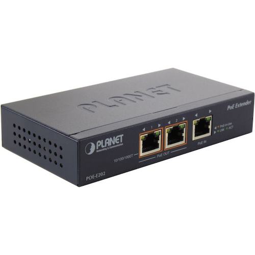 PLANET <POE-E202> PoE Extender (3 x 1 Гбит/с, 2 порта IEEE 802.3at (PoE+))