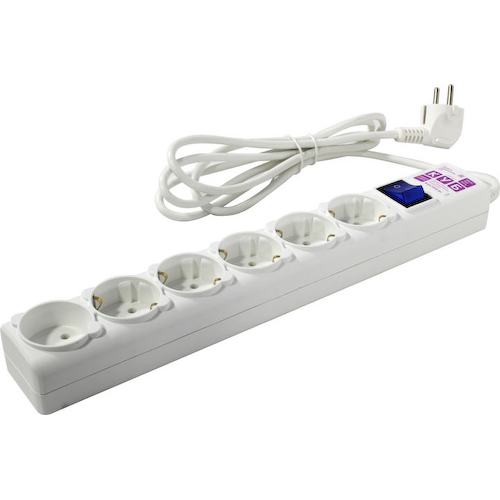 Сетевой фильтр 3.5 кВт Power Cube SPG(5+1)-16B-1,9M-WHITE 5 розеток евростандарт с заземлением 1 розетка без заземляющего контакта 1.9 метра