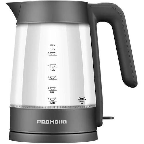Чайник электрический Редмонд KG252 1.7л. 2200Вт серый корпус: пластик/стекло
