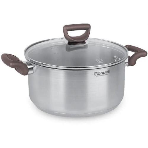 Кастрюля Rondell Fest RDS-1323 4.8л. d=24см (с крышкой) стальной