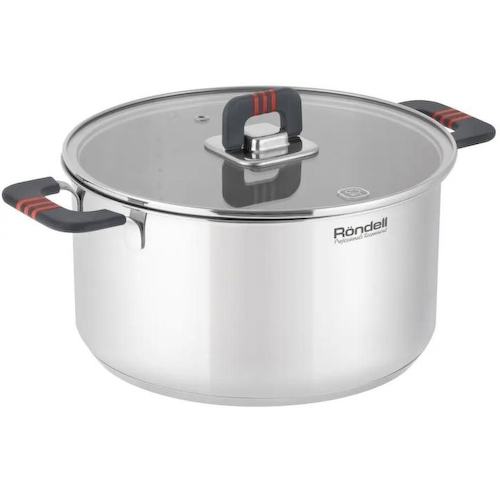 Кастрюля Rondell Stripes RDS-1638 5.2л. d=24см (с крышкой) стальной