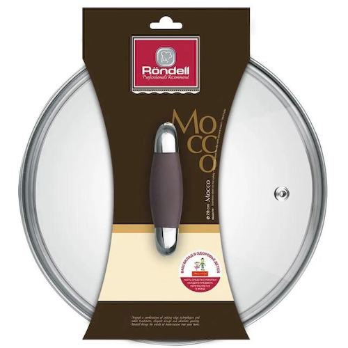 Крышка Rondell Mocco&Latte RDA-535 d=28см крыш.прозрачный руч.коричневая