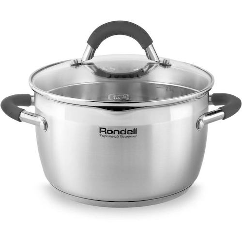 Кастрюля Rondell Flamme RDS-023 2.3л. d=18см (с крышкой) стальной
