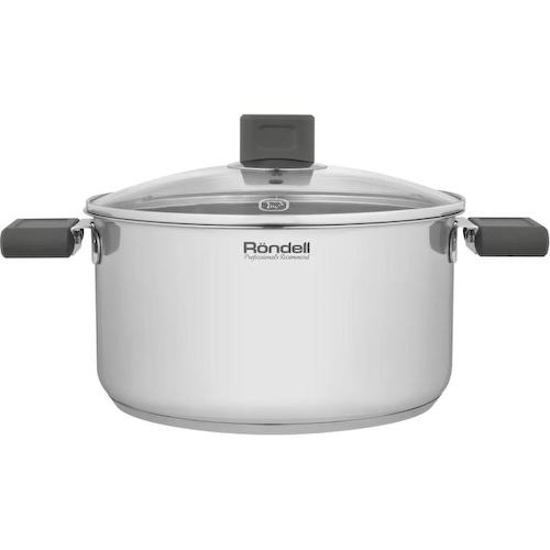 Кастрюля Rondell Quadro RDS-1597 5.1л. d=24см (с крышкой) стальной