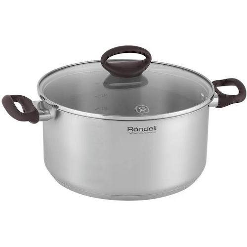 Кастрюля Rondell Tierno RDS-1593 4.8л. d=24см (с крышкой) стальной