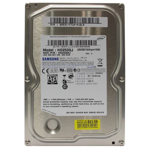 Жесткий диск 3.5" Samsung Spinpoint F3 250 Гб Spinpoint F3 HD253GJ 250 Гб SATA-II