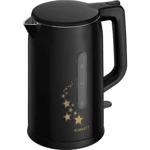 Чайник электрический Scarlett SC-EK21S45 1.5л. 2200Вт черный корпус: нерж.сталь/пластик