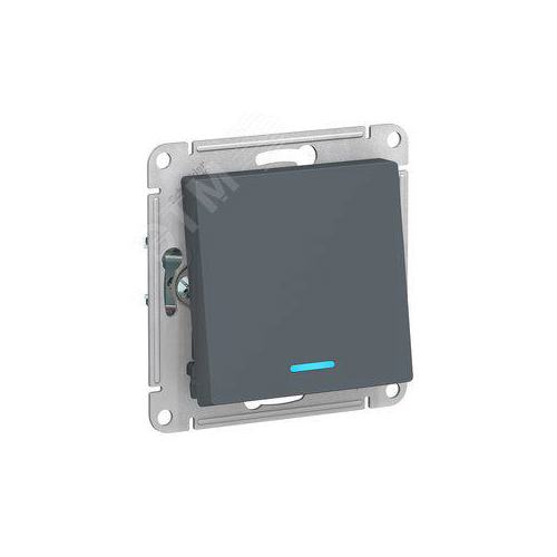 Переключатель Systeme Electric ATN000763 AtlasDesign, 1-клавишный, с подсветкой, сх.6а, 10АХ, механизам, грифель