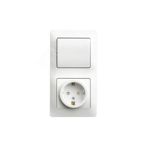 Совмещенный блок (выключатель с розеткой) Schneider Electric Glossa GSL000170
