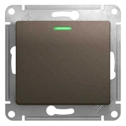 Выключатель Systeme Electric GSL000813 1-клавишный с подсветкой сх.1а, 10AX шоколад