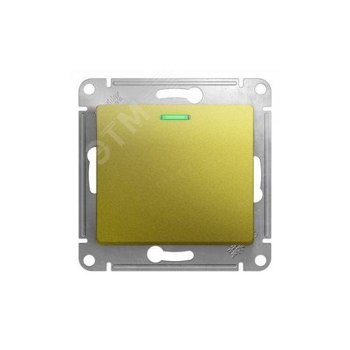 Выключатель Systeme Electric GSL001013 GLOSSA 1-клавишный с подсветкой механизм сх.1а (фисташковый)