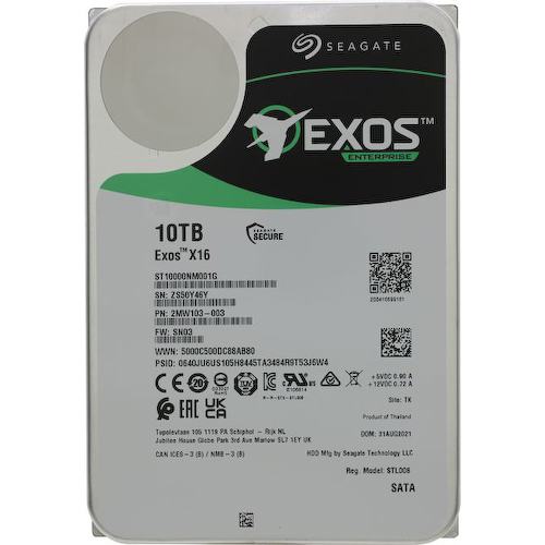 Жесткий диск 3.5" Seagate Exos X16 10 Тб ST10000NM001G SATA 6Gb/s (SATA-III)