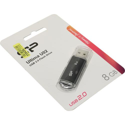 Флешка Silicon Power Ultima U02 SP008GBUF2U02V1K USB 8 ГБ