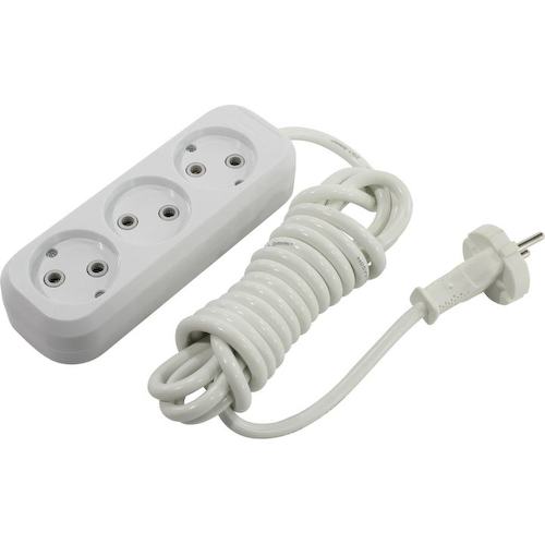 Удлинитель 2.2 кВт SmartBuy SBE-10-3-03-N, 3 розетки без заземляющих контактов 3 метра Белый