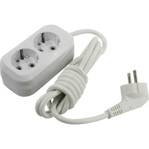 Удлинитель 3.5 кВт SmartBuy SBE-16-2-02-Z 2 розетки евростандарт с заземлением 2 метра Белый