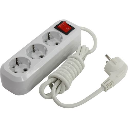 Удлинитель 3.5 кВт SmartBuy SBE-16-3-02-ZS 3 розетки евростандарт с заземлением 2 метра Белый