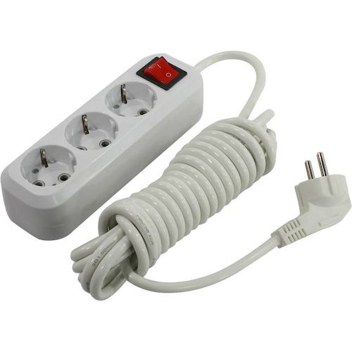 Удлинитель 3.5 кВт SmartBuy SBE-16-3-05-ZS 3 розетки евростандарт с заземлением 5 метров Белый