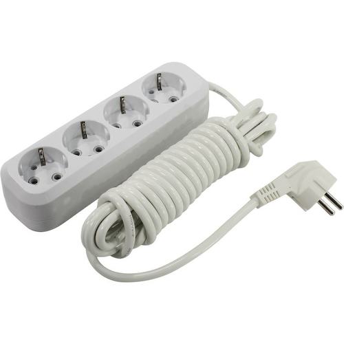 Удлинитель 3.5 кВт SmartBuy SBE-16-4-05-Z 4 розетки евростандарт с заземлением 5 метров Белый