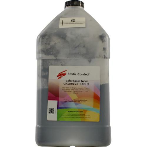 Тонер черный Static Control OKIUNIV3-1KG-K