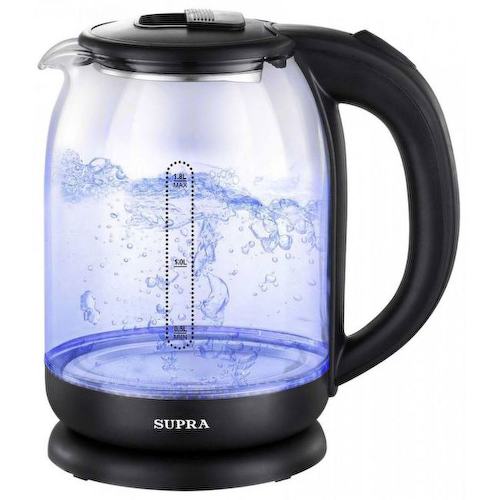 Чайник электрический Supra KES-1851G 1.8л. 1500Вт черный/прозрачный (корпус: стекло)