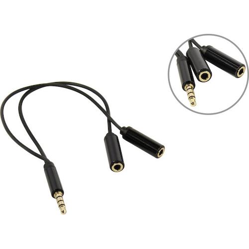 Переходник 4-pin Jack 3.5-M -> 2 x Jack 3.5-F Telecom TAV204M-0.2M 0.2 м.