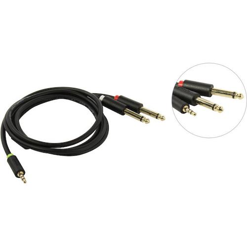 Кабель-переходник Jack 3.5 -> 2xJack 6.3 (mono) Telecom TAV6168-1.5M 1.5 м.