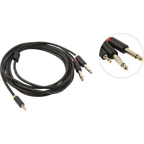 Кабель-переходник Jack 3.5 -> 2xJack 6.3 (mono) Telecom TAV6168-3M 3 м.