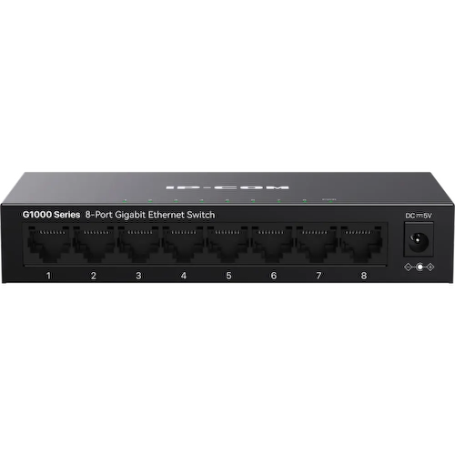G1008M IP-COM G1008M Коммутатор неуправляемый, 8 портов, 8x1 Гбит/с, настольный, металлический