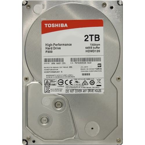 Жесткий диск 3.5" Toshiba P300 2 Тб HDWD120EZSTA SATA 6Gb/s (SATA-III)