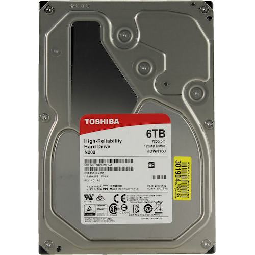 Жесткий диск 3.5" Toshiba NAS N300 6 Тб HDWN160UZSVA SATA 6Gb/s (SATA-III)