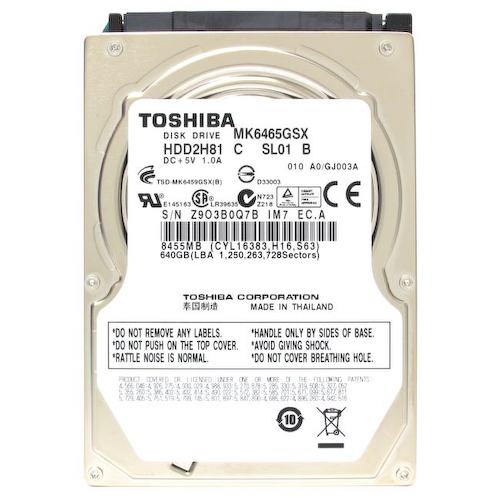 Жесткий диск 2.5" Toshiba 640 Гб MK6465GSX 640 Гб SATA-II