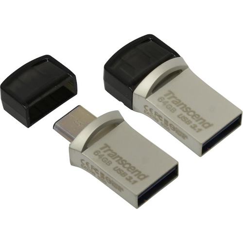 Флешка Transcend JetFlash 890S TS64GJF890S USB/USB-C OTG 64 ГБ