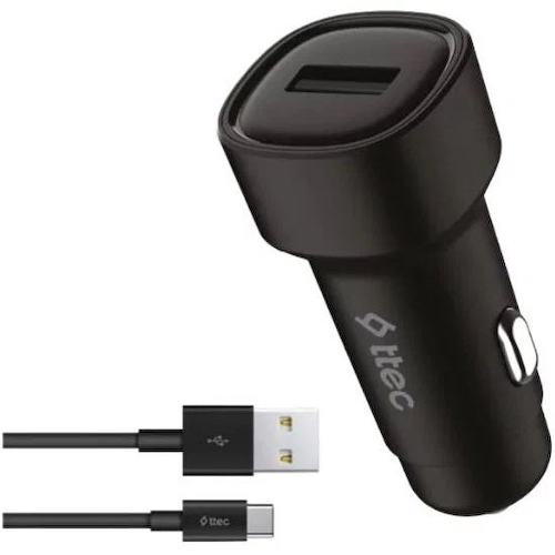 Зарядка USB-устройств от "прикуривателя" автомобиля TTEC SmartCharger 2.4A Car Charger USB-C