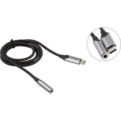 Переходник USB type C -> Jack 3.5 (мама) Vention BGMHF кабель в оплетке 1 м.