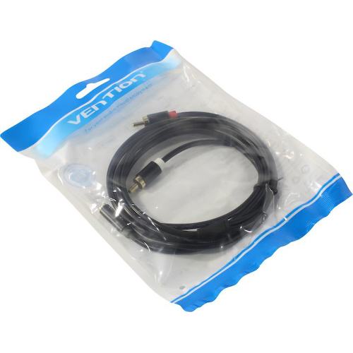 Кабель-переходник 2xRCA -> Jack 3.5 Vention VAB-R01-S100 2 м.