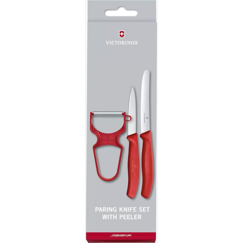 Набор ножей кухон. Victorinox Swiss Classic Paring 6.7111.35 компл.:3предм. овощеч. красный карт.коробка