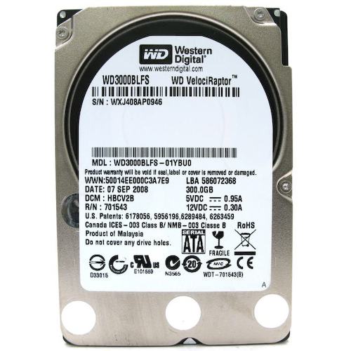 Жесткий диск 2.5" Western Digital VelociRaptor 300 Гб WD3000BLFS 300 Гб SATA-II