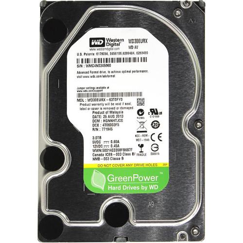 Жесткий диск 3.5" Western Digital AV-GP 3 Тб WD30EURX 3 Тб SATA 6Gb/s (SATA-III)