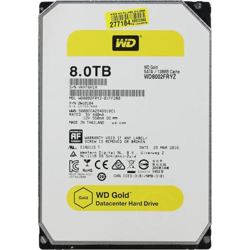 Жесткий диск 3.5" Western Digital Gold 8 Тб WD8002FRYZ SATA 6Gb/s (SATA-III)