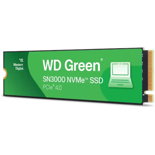 Твердотельный накопитель WD WDS100T4G0E SSD Green SN3000, 1000GB, M.2(22x80mm), NVMe, PCIe 4.0 x4, QLC